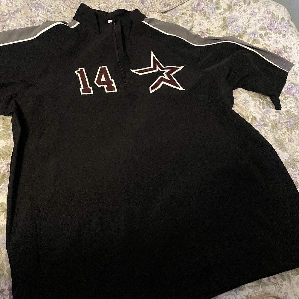 Mens short sleeve Pullover Wind breaker-Sz M Black